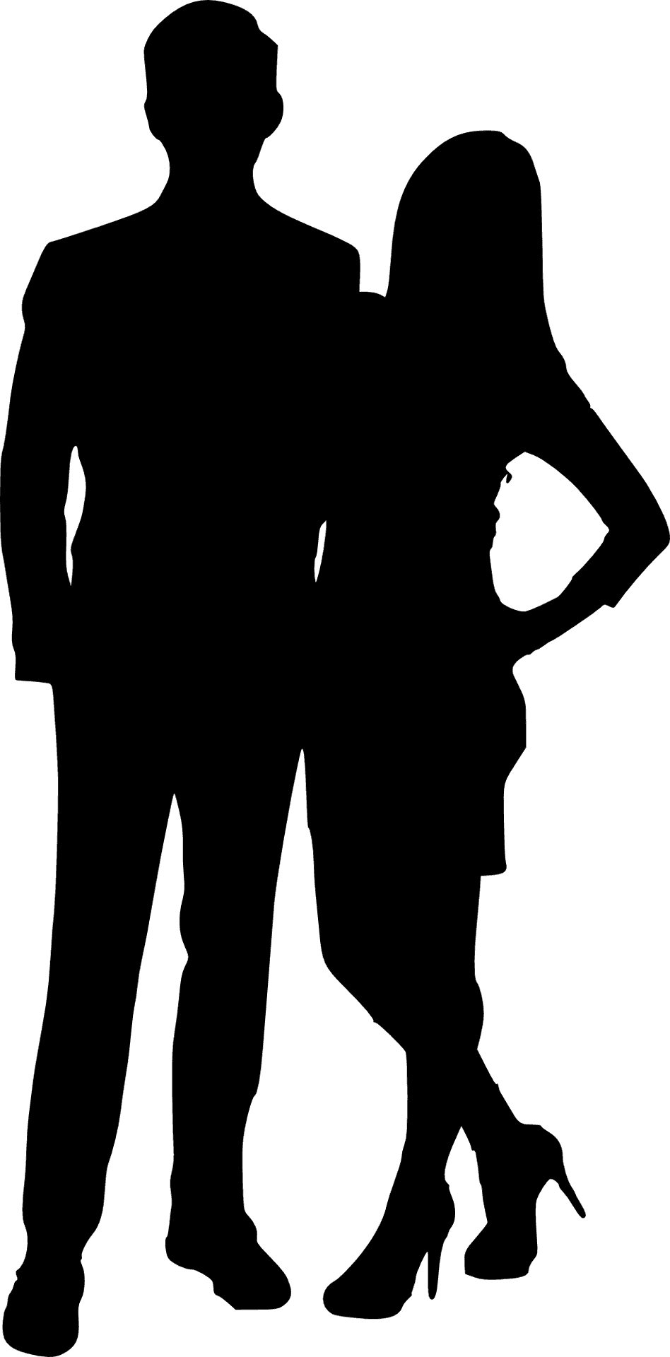 Elegant Couple Silhouette PNG Image