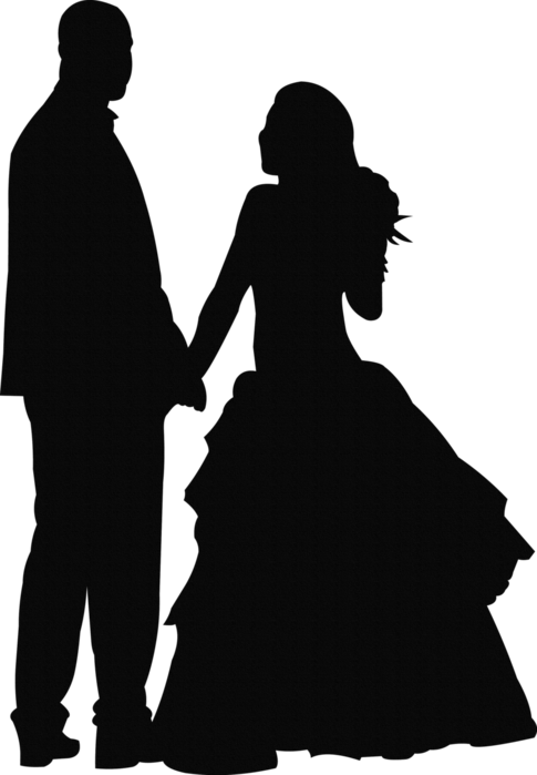 Elegant Couple Silhouette PNG Image