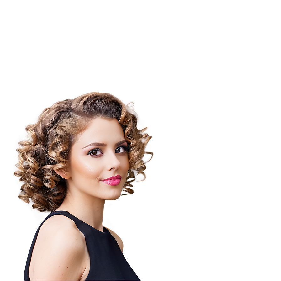 Elegant Curly Hair Upstyle Png Djb94 PNG Image