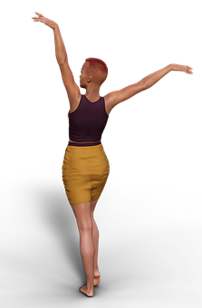 Elegant Dance Pose Woman PNG Image