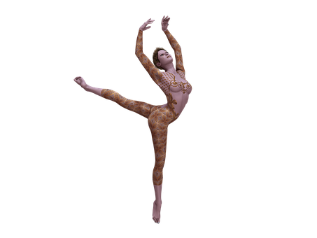 Elegant Dance Pose3 D Model PNG Image