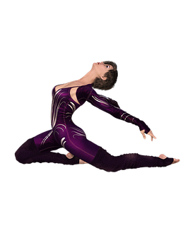 Elegant Dancerin Purple Leotard PNG Image