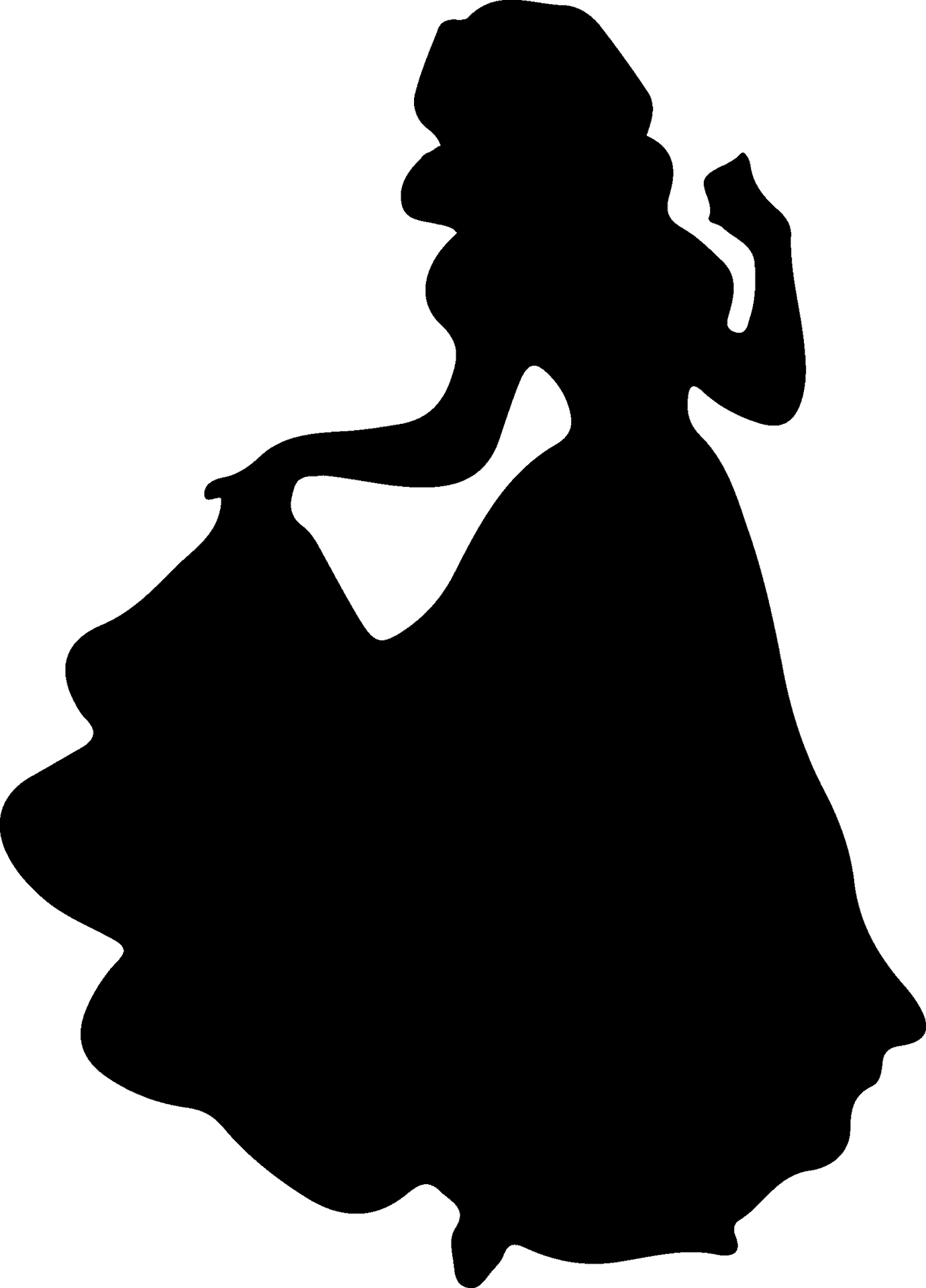 Elegant Dancing Woman Silhouette PNG Image