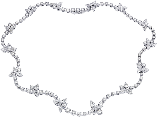 Elegant Diamond Butterfly Necklace PNG Image