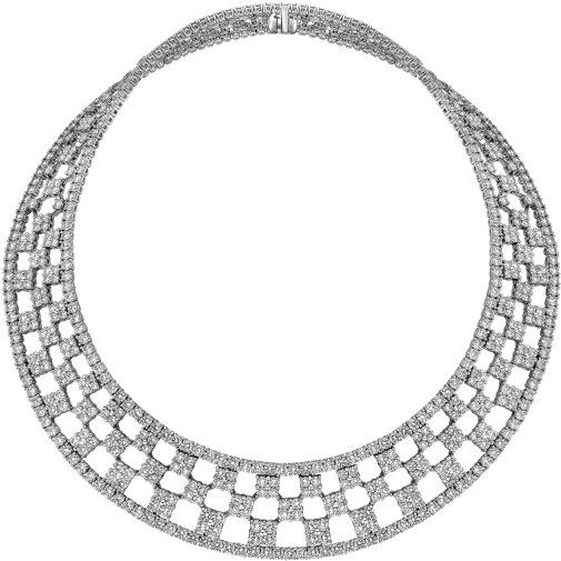 Elegant Diamond Choker Necklace PNG Image