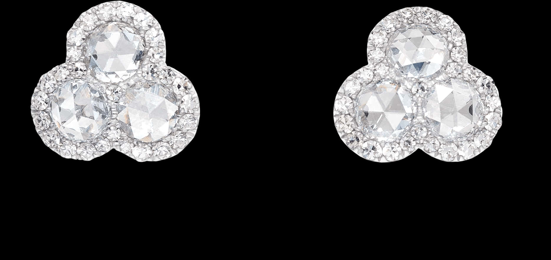 Elegant Diamond Earrings Isolated PNG Image