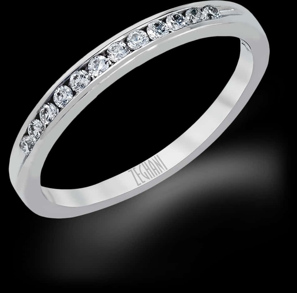 Elegant Diamond Eternity Band Ring PNG Image