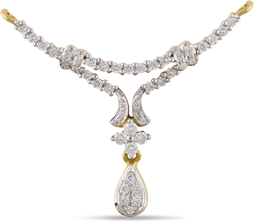 Elegant Diamond Mangalsutra Design PNG Image