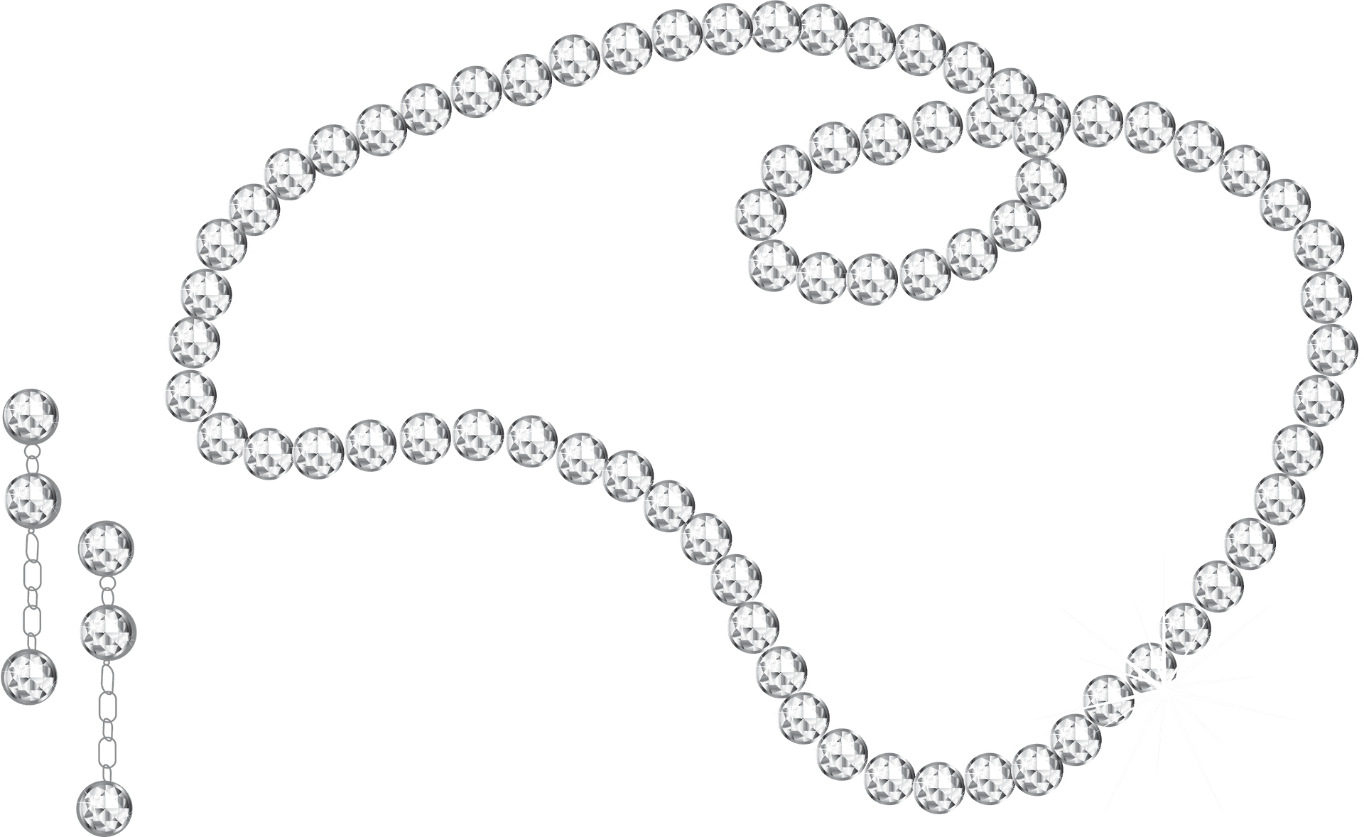 Elegant Diamond Necklace Chain PNG Image