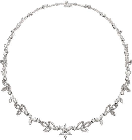 Elegant Diamond Necklace Design PNG Image