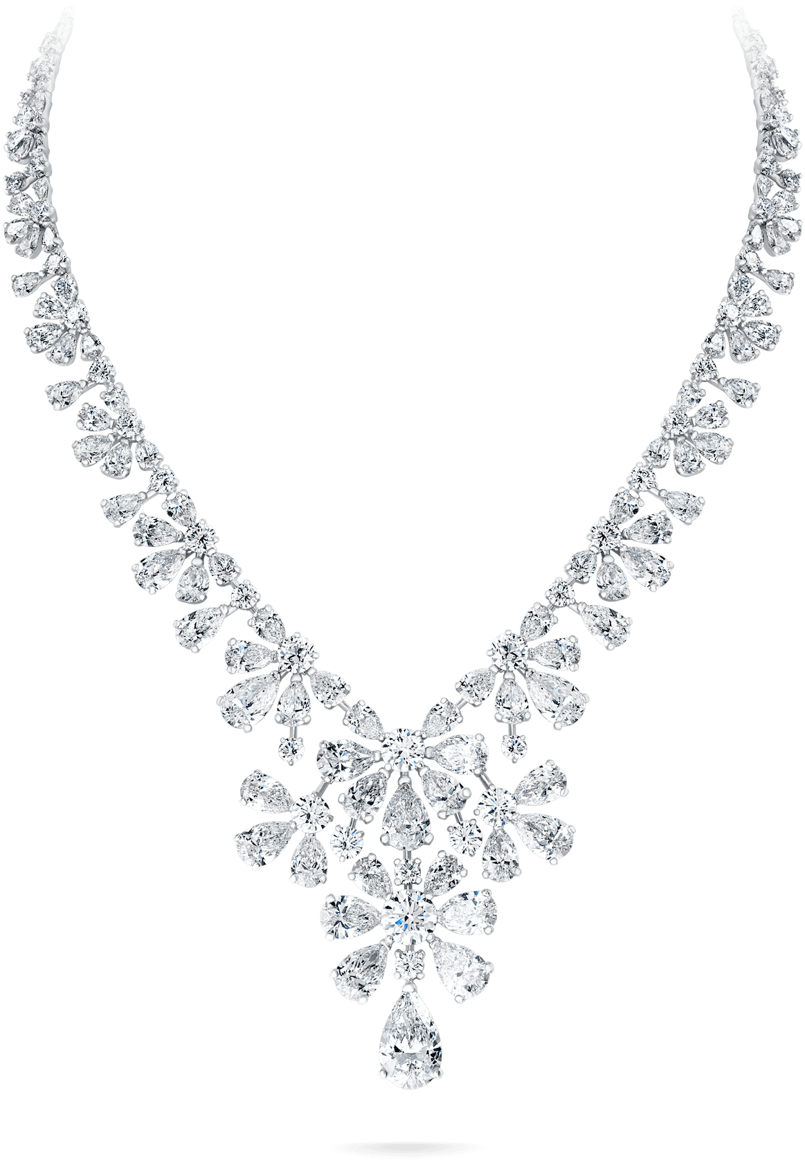 Elegant Diamond Necklace Design PNG Image