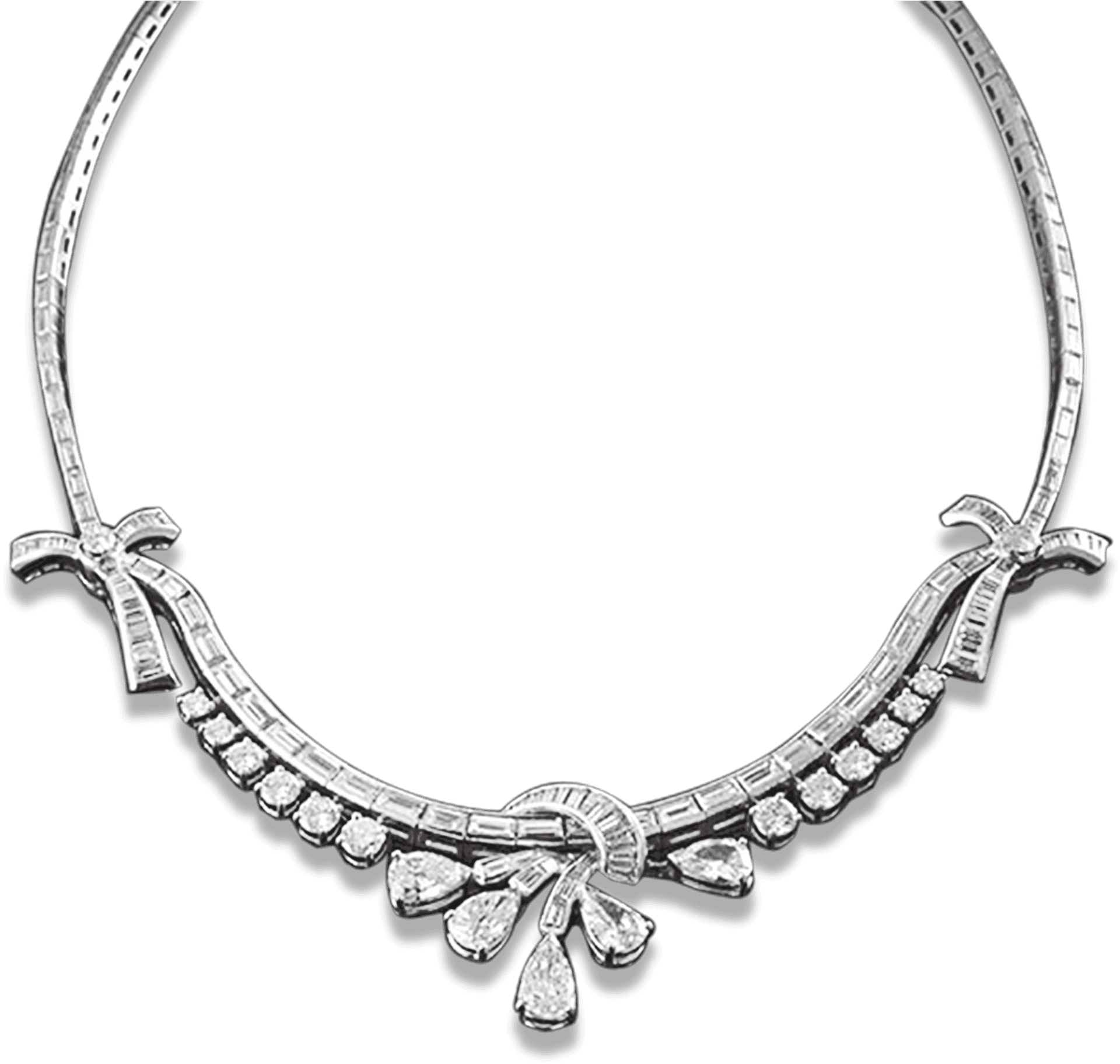 Elegant Diamond Necklace Design PNG Image