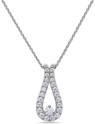 Elegant Diamond Teardrop Pendant PNG Image