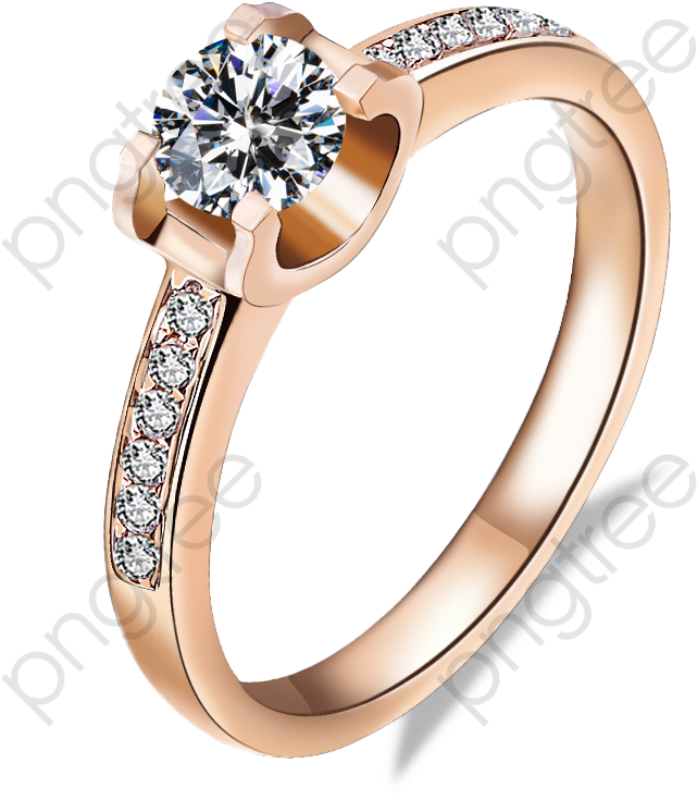 Elegant Diamond Wedding Ring Clipart PNG Image