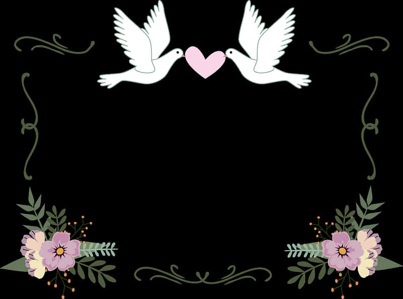 Elegant Dove Wedding Invitation Design PNG Image