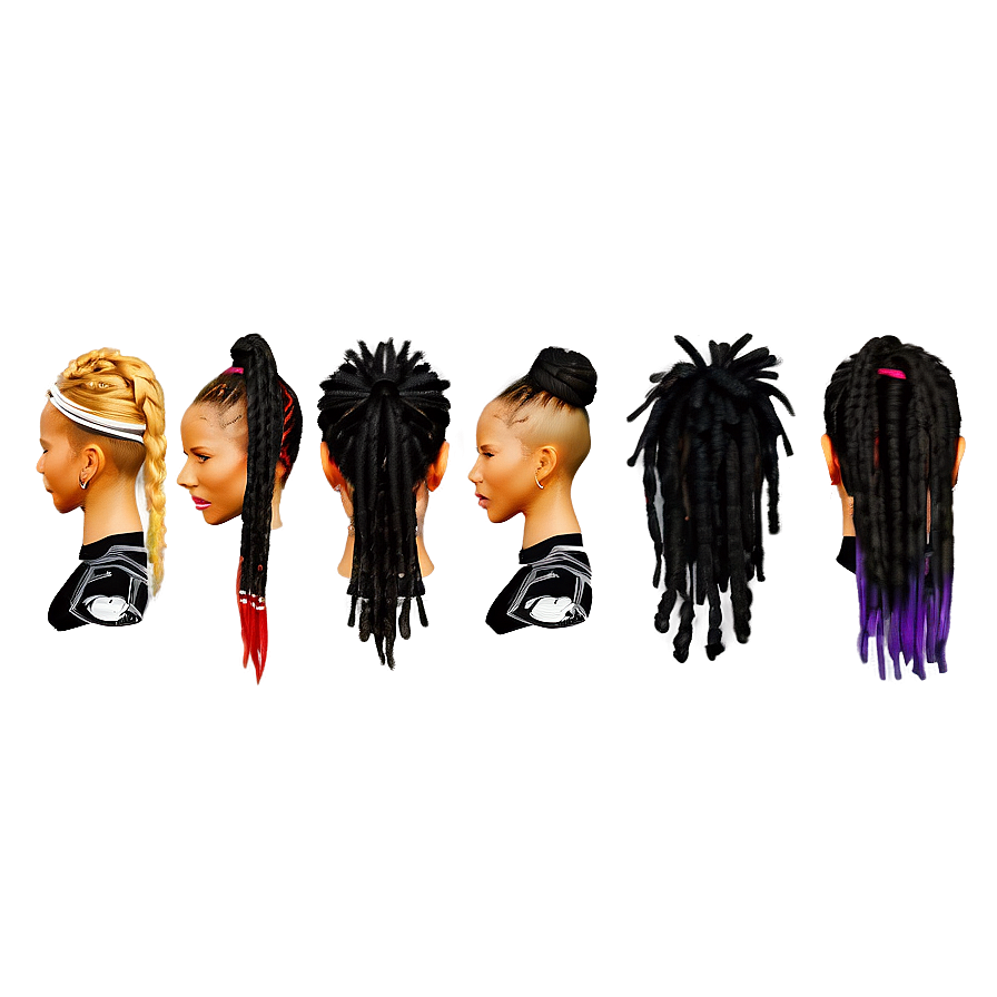 Elegant Dreads Hairstyling Png 05242024 PNG Image