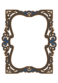 Elegant Embroidered Frame Design PNG Image