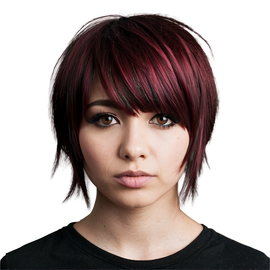 Elegant Emo Hairstyle Png Mub PNG Image