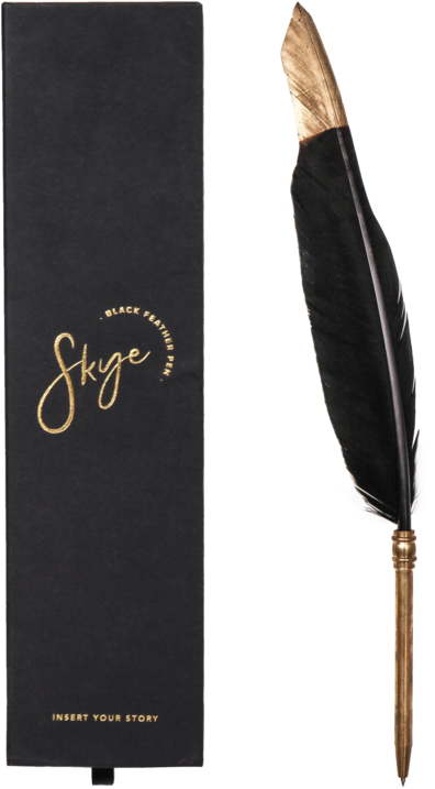 Elegant Feather Penand Book Set PNG Image