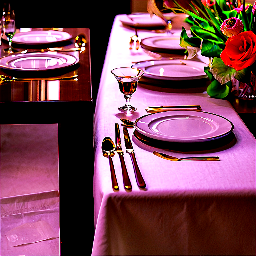 Elegant Fine Dining Table Png 06252024 PNG Image