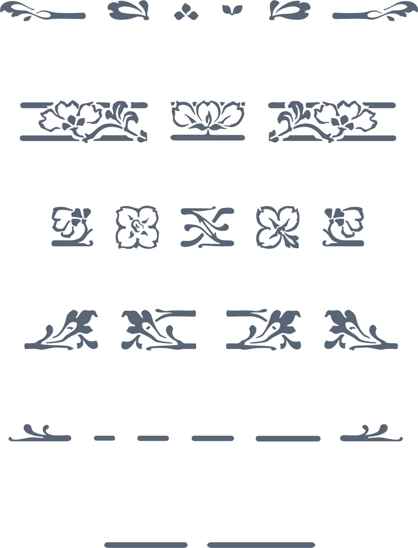 Elegant Floral Border Design PNG Image