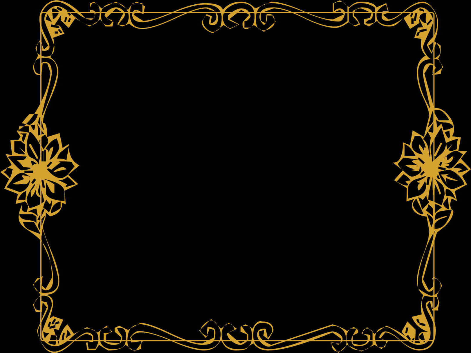 Elegant Floral Border Design PNG Image