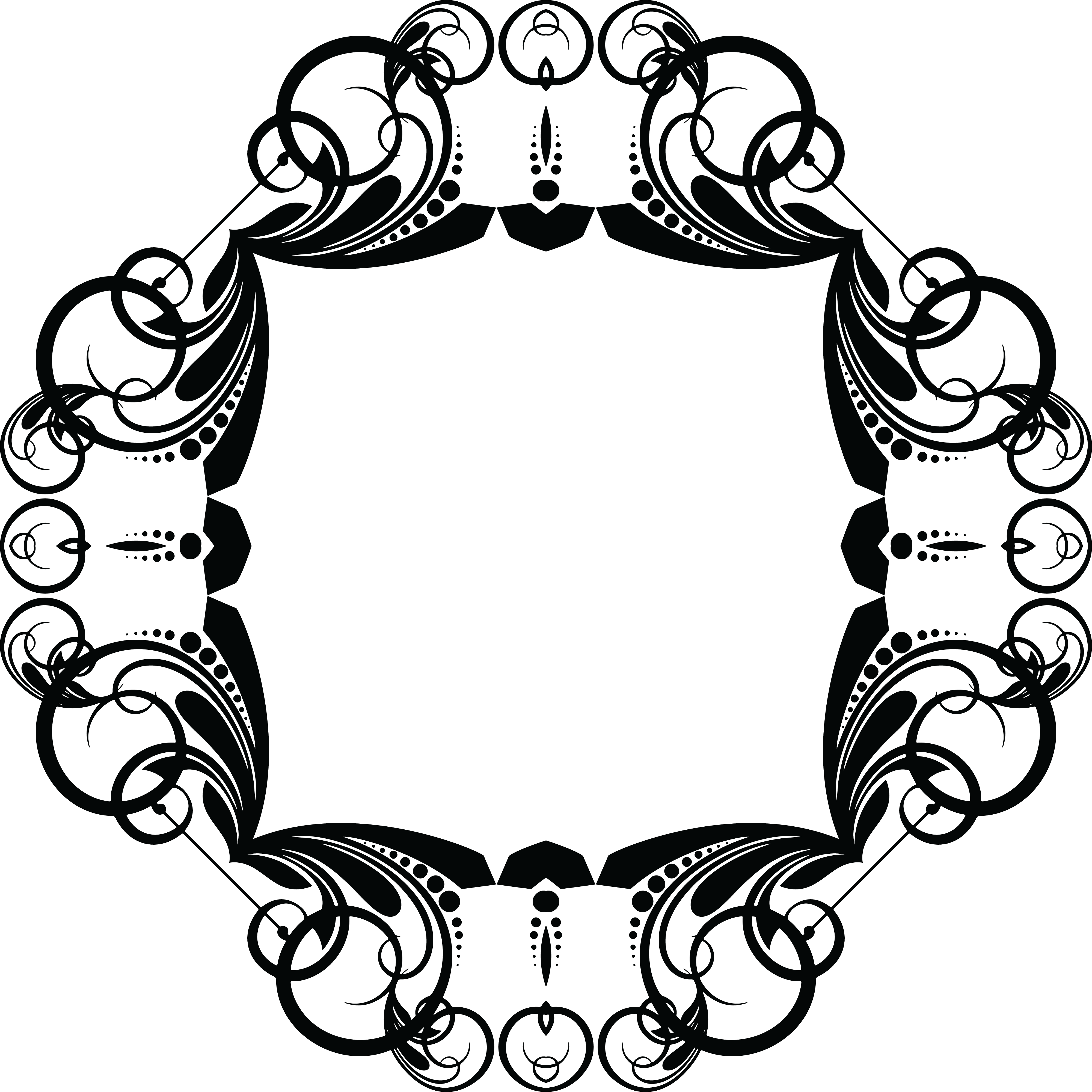 Elegant Floral Circle Frame Design PNG Image