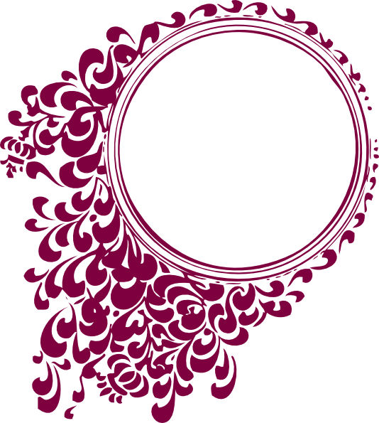 Elegant Floral Circle Frame Design PNG Image