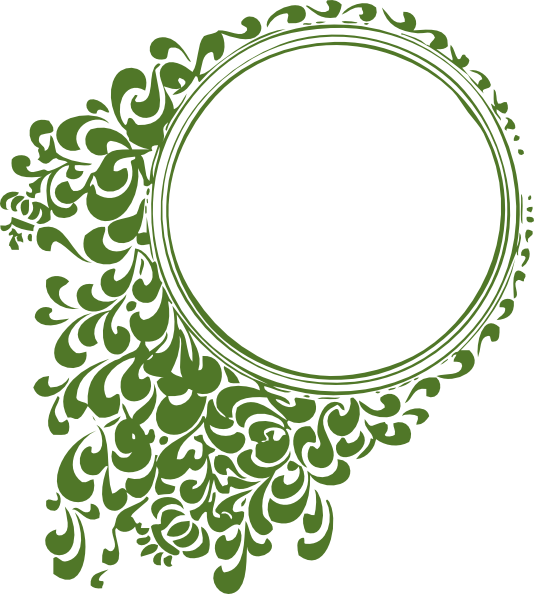 Elegant Floral Circle Frame Vector PNG Image