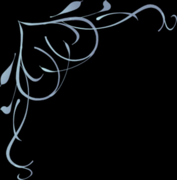 Elegant Floral Corner Design PNG Image