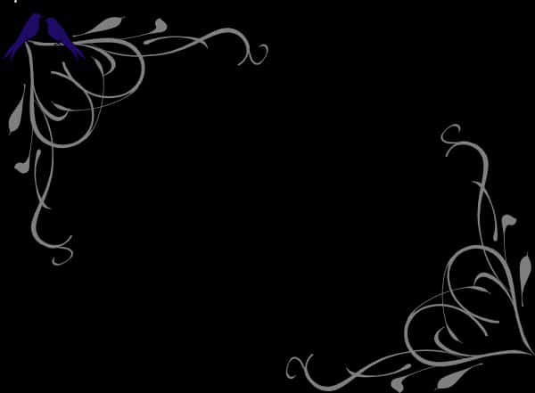 Elegant Floral Corner Design PNG Image