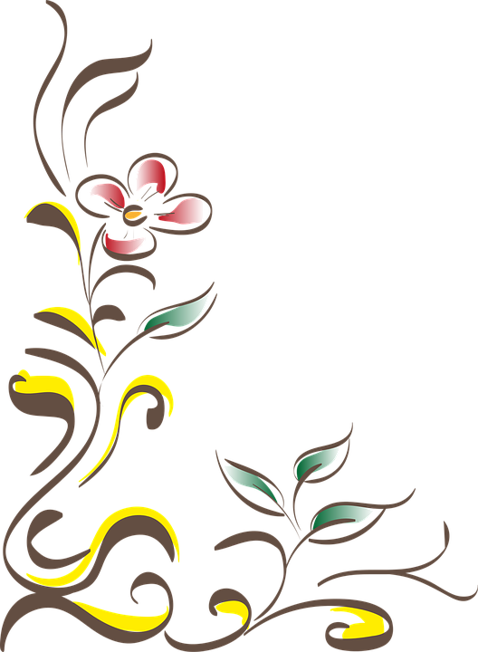 Elegant Floral Corner Design PNG Image