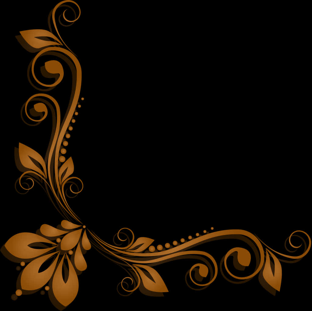 Elegant Floral Corner Design PNG Image