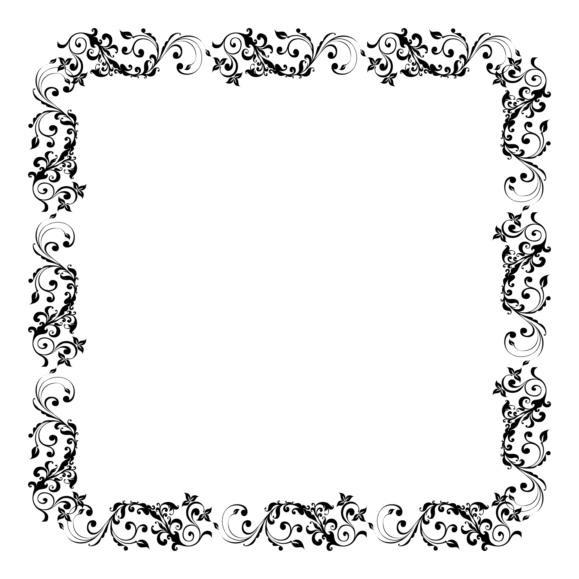 Elegant Floral Frame Design PNG Image