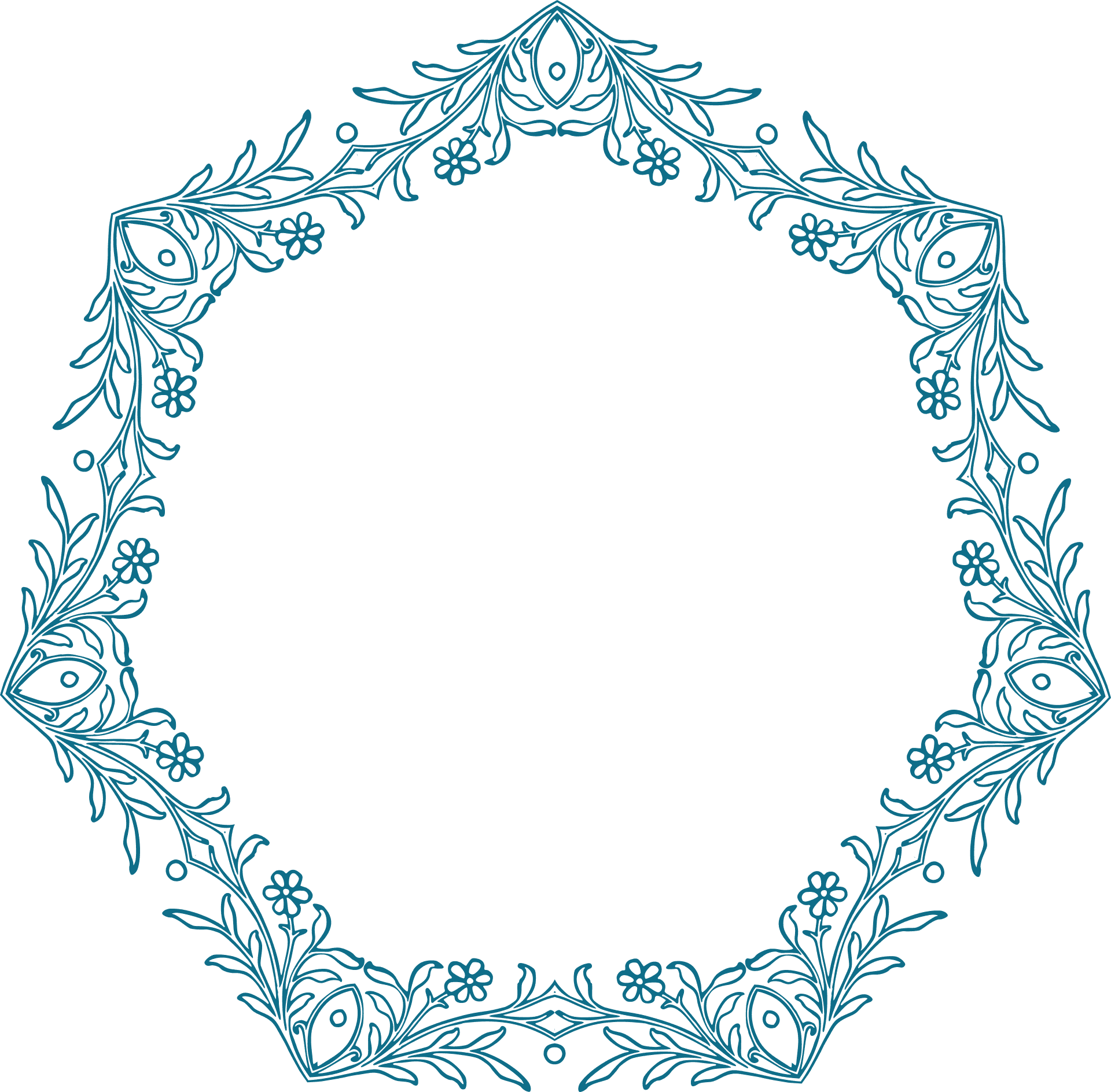 Elegant Floral Frame Design PNG Image