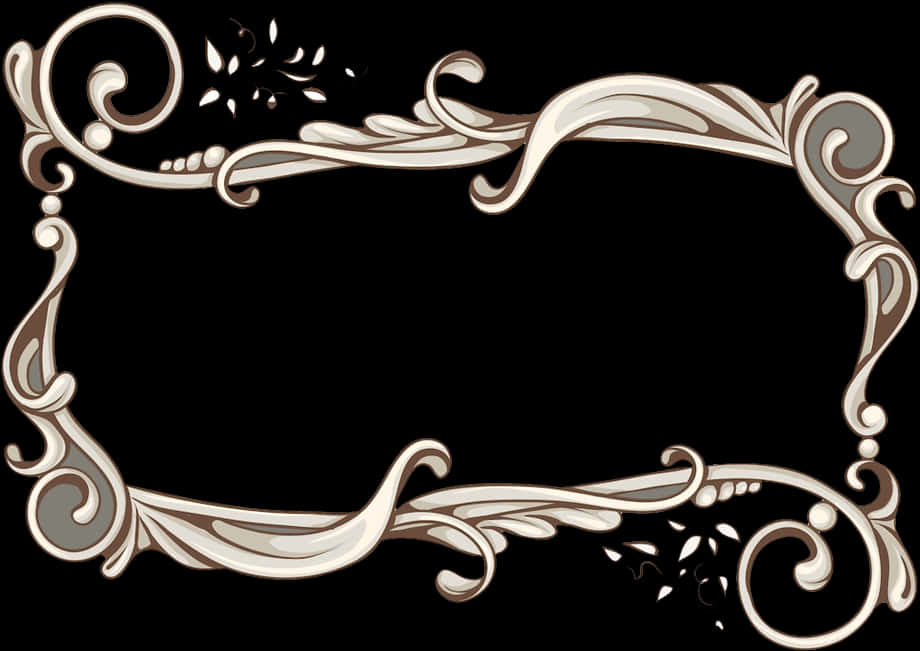 Elegant Floral Frame Design PNG Image