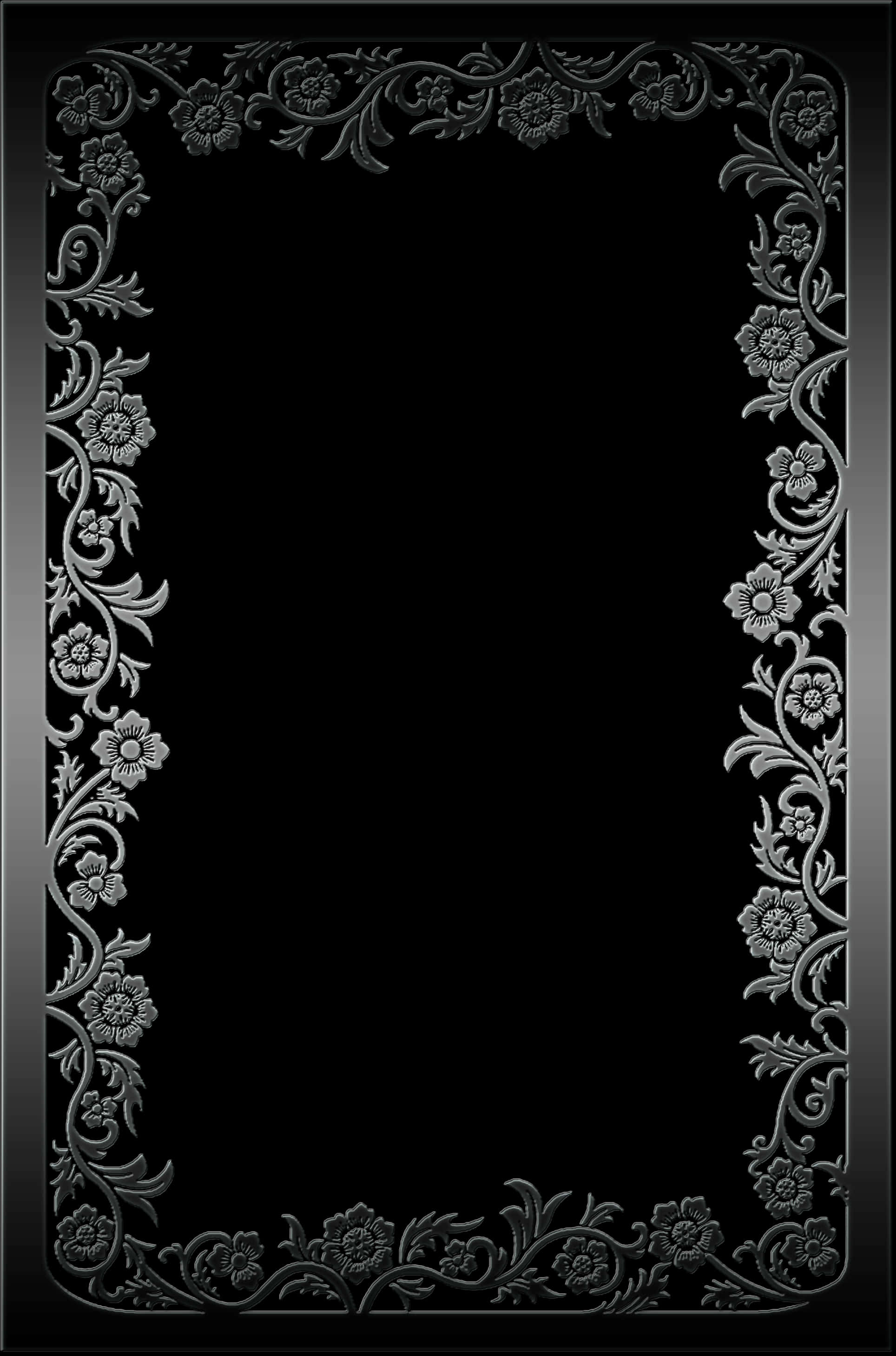 Elegant Floral Frame Design PNG Image