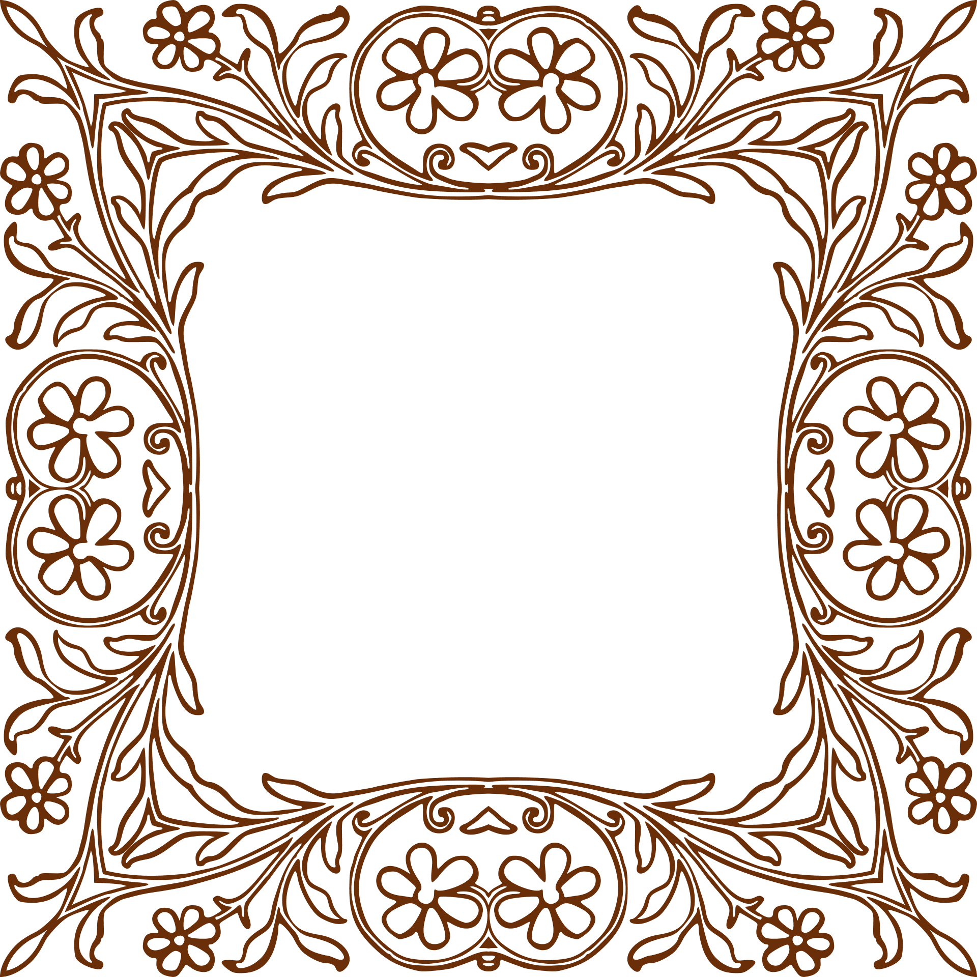 Elegant Floral Frame Design PNG Image