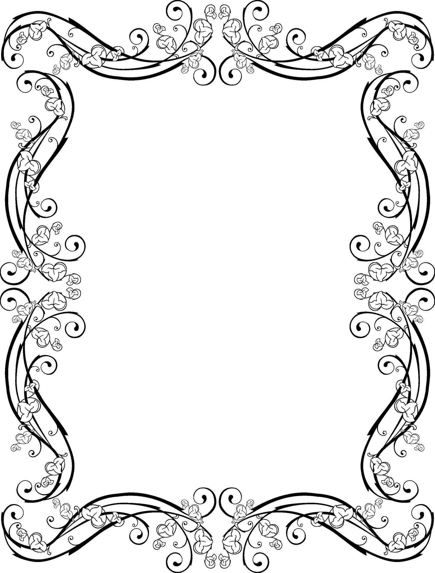 Elegant Floral Frame Design PNG Image