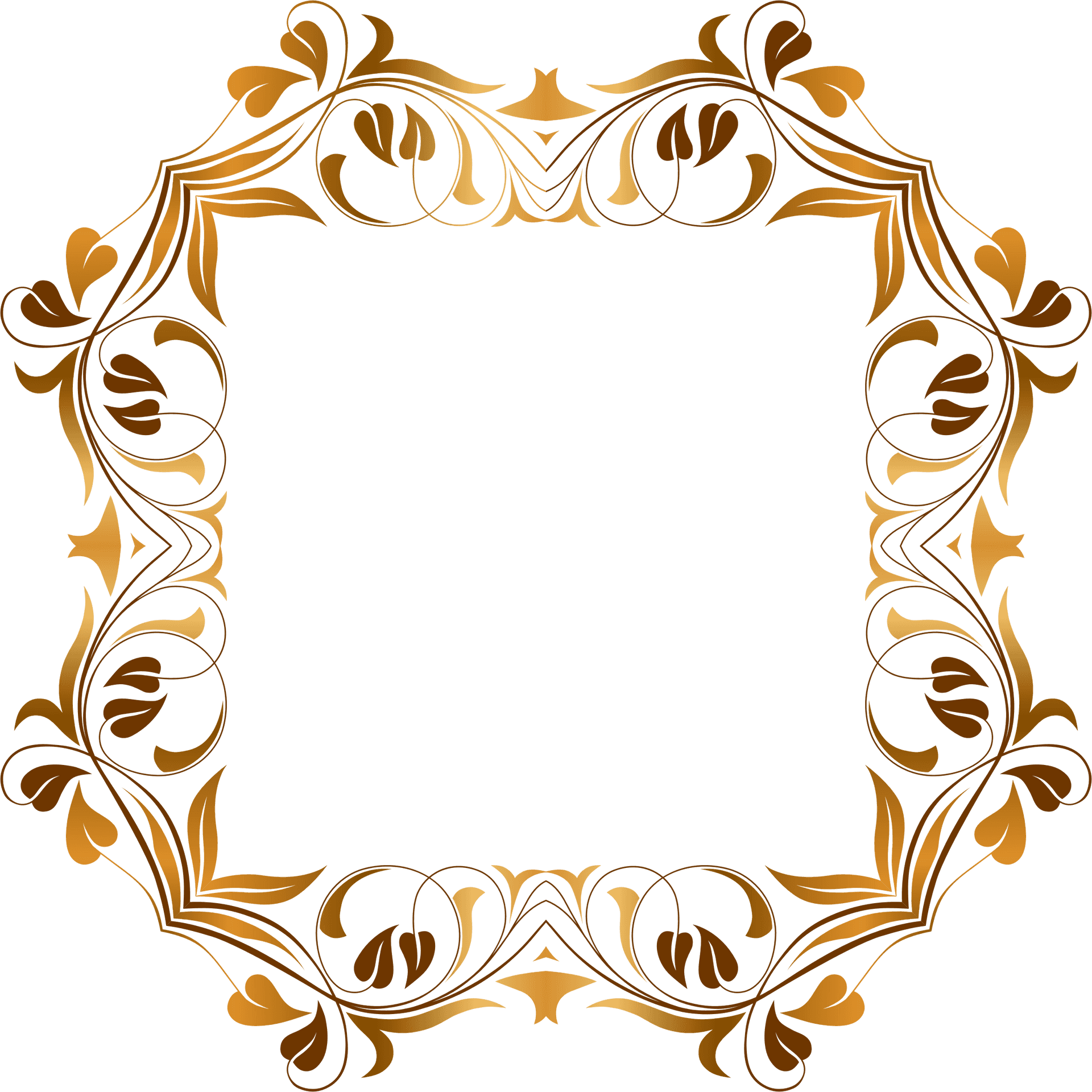 Elegant Floral Frame Design PNG Image