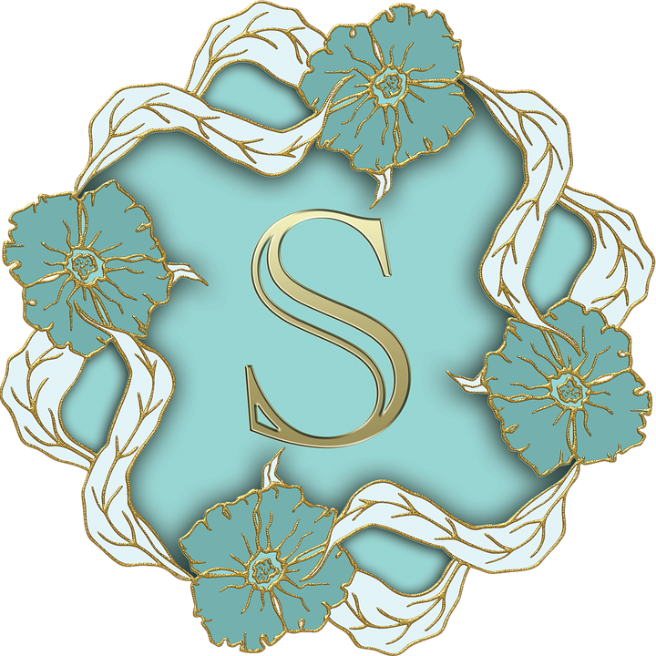 Elegant Floral Letter S Design PNG Image