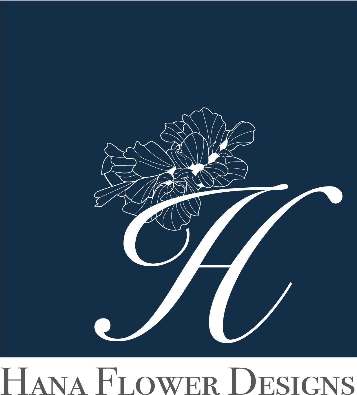 Elegant Floral Monogram Hana Flower Designs PNG Image