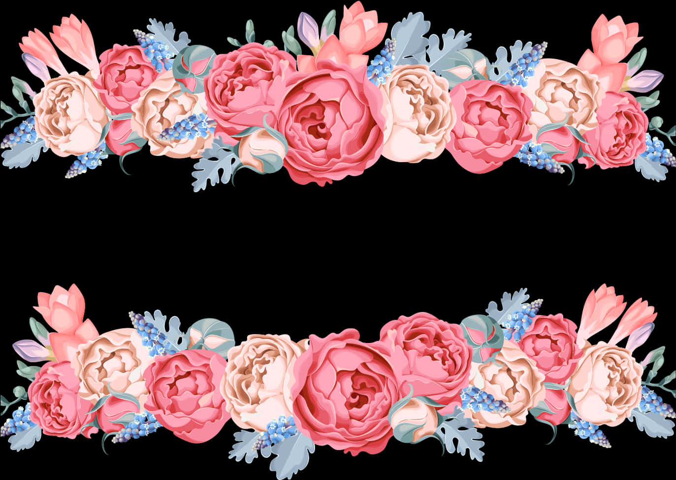 Elegant Floral Vector Banner PNG Image