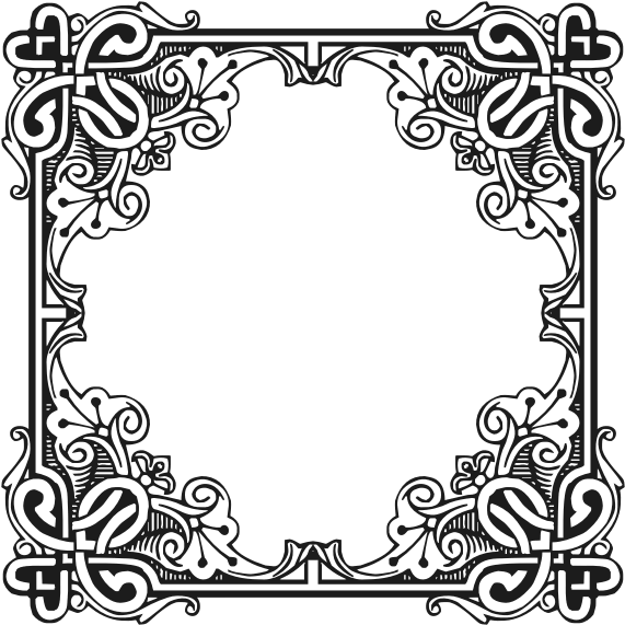 Elegant Floral Vector Frame PNG Image