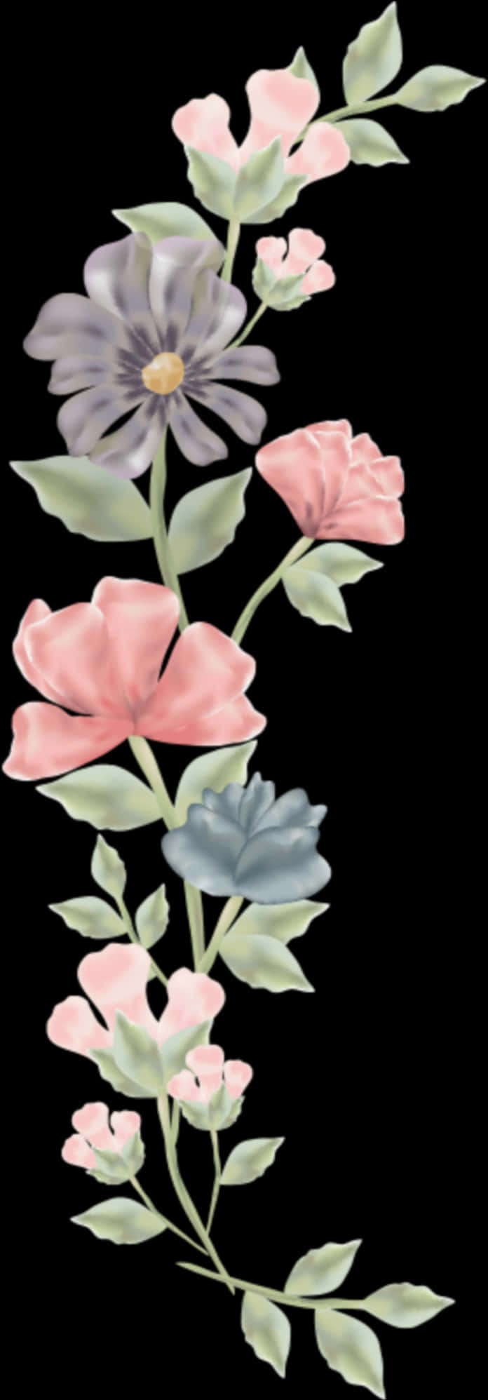 Elegant Floral Vector Illustration PNG Image