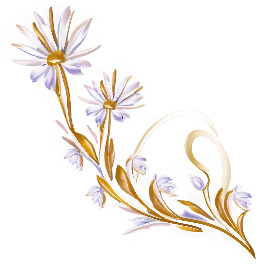 Elegant Flower Outline Design Png 89 PNG Image