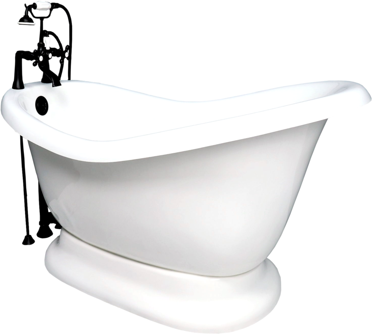 Elegant Freestanding Clawfoot Bathtub PNG Image