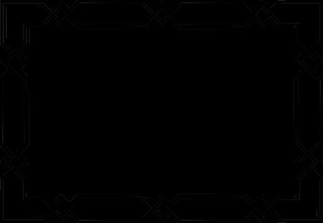 Elegant Geometric Black Border Design PNG Image