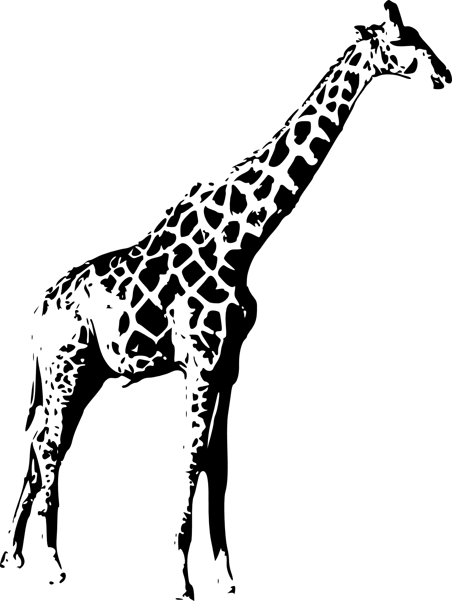 Elegant Giraffe Silhouette PNG Image