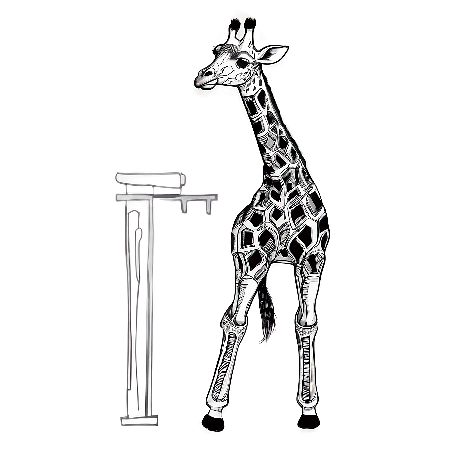 Elegant Giraffe Sketch Png 05062024 PNG Image